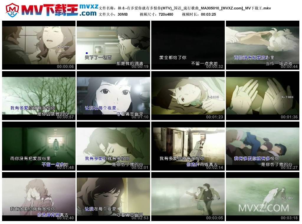 林木-有多爱你就有多恨你(MTV)_国语_流行歌曲_MA305010